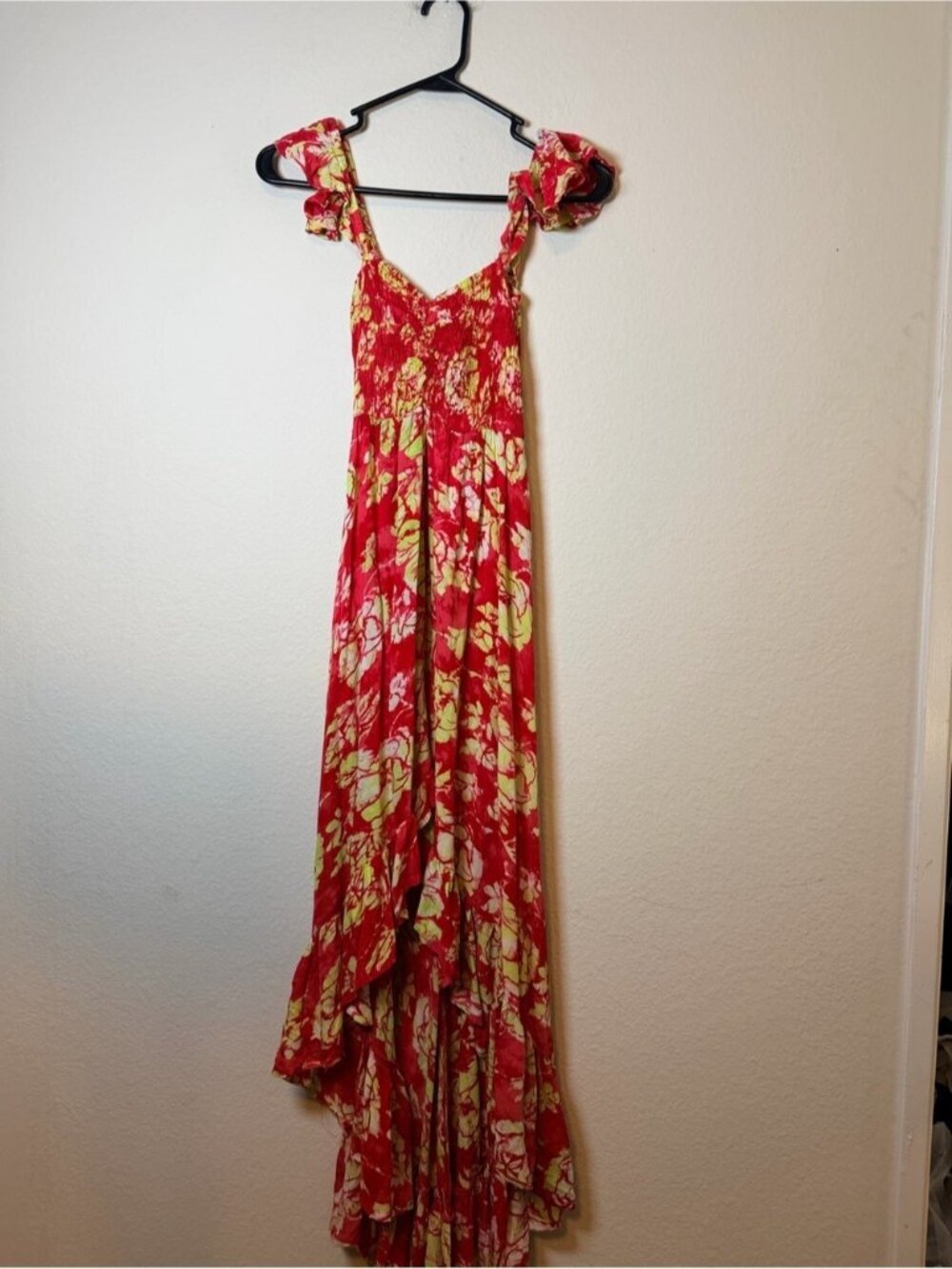 Tiare Hawaii Red Dress with Yellow Floral Print